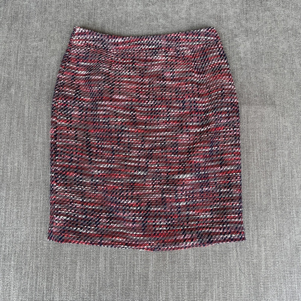 Halogen Pencil Skirt Womens 6 Multicolor Tweed Lined Office Career Back Zipper